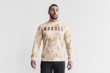 Nobull Crew Tie-Dye Men's Sweatshirts White | Australia (WK6941)
